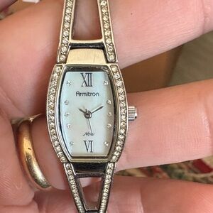 Armitron Women's Silver Watch with Crystal Detailing